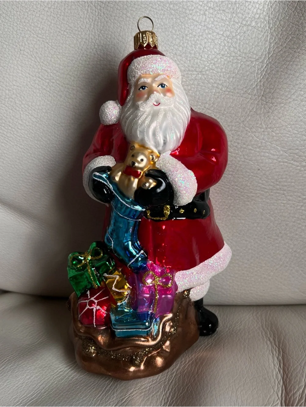 Holiday Santa Claus with Gifts Hanging Ornament